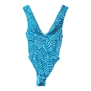 S-10 Vitamin A Women's Plunge Full Coverage One Piece Swimsuit - Jade Print - S
